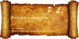 Petyka Leonetta névjegykártya